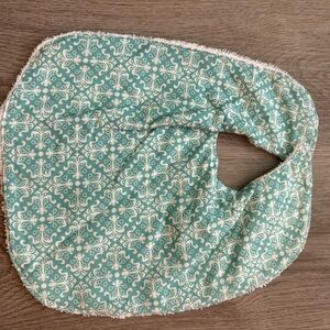 Floral Baby Bib in Teal and White